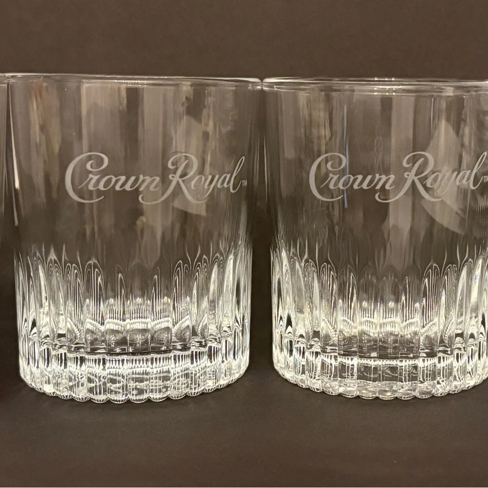 Crown Royal Embossed Base Shot Glass 4Pcs Set EST 1939